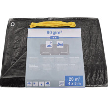 Abdeckplane 20 Quadratmeter, 4 mal 5 Meter, 90 Gramm pro Quadratmeter
