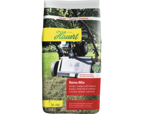 Reno-Mix Hauert pour régénérer le gazon 7 kg Paquet Hauert Reno-Mix avec engrais, semences et substrat