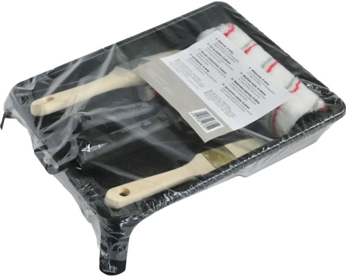 Kit de pinceaux avec bac à peinture et rouleaux, emballé