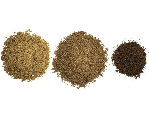 Trois tas d''aliments pour animaux