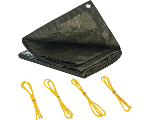 Bâche de protection avec œillets et cordes de fixation