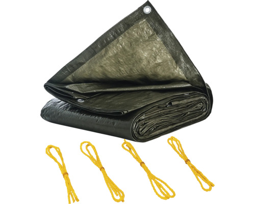Bâche de protection avec œillets et cordes de serrage