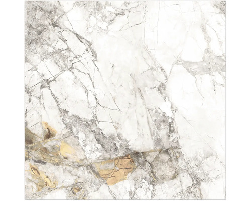 Feinsteinzeug Wand- und Bodenfliese Topas marble white gold poliert BxLxS 60x60x0.7 cm