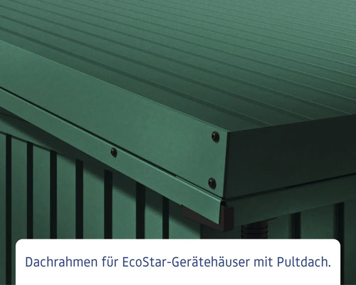 Detailansicht Dachrahmen für EcoStar Gerätehäuser mit Pultdach.