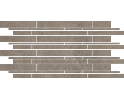 Frise combinée MIRAVA MANHATTAN taupe 30x60x0.9 cm Mosaïque composée de différents éléments rectangulaires