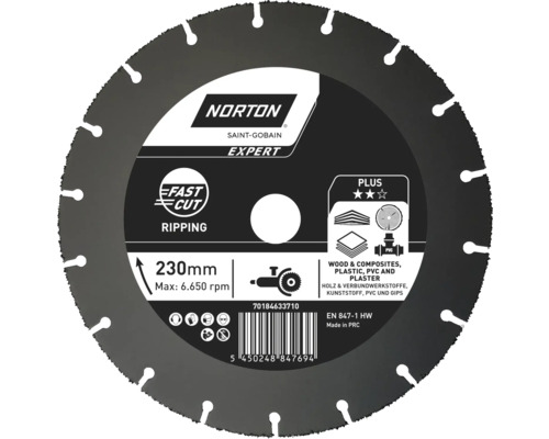 Norton Disque à tronçonner Multi Carbide Ø 230 mm x 22, 23 mm