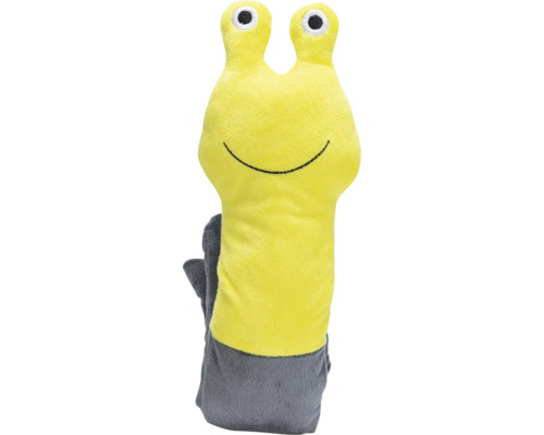 Gant de toilette pour enfant jaune et gris en forme d''escargot