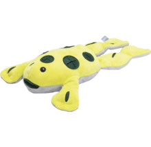 Gelbes Axolotl Plüschtier mit dunklen Akzenten