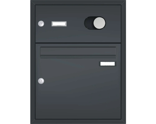 Briefkasten mit Zeitungsfach, Schlüsseln, Klingel und Beleuchtung