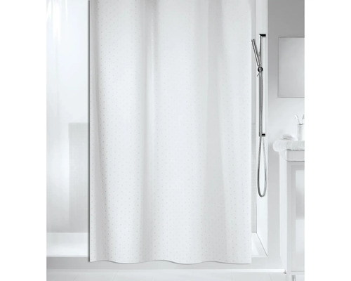 Rideau de douche spirella Ricco textile blanc 180X200