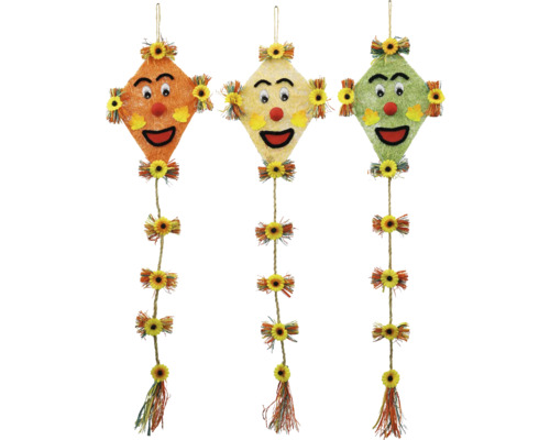 Dekorative Clown-Hänger mit Sonnenblumenverzierungen
