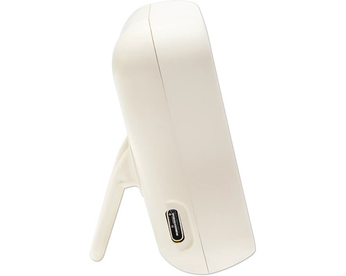 Appareil blanc avec port USB-C et support