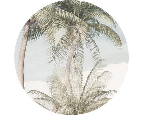 Fototapete selbstklebend D1-027 Dot Hush Ø 125 cm Tapete mit Palmenmotiv