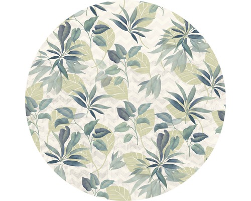 Fototapete selbstklebend D1-053 Dot Leni Ø 125 cm Runder Teppich mit Blätterdesign