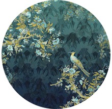 Runde Dekoration mit Vogel- und Blumenmuster