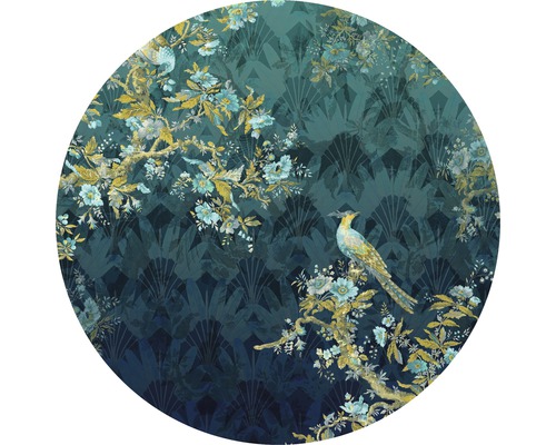 Fototapete selbstklebend D1-057 Dot Majestic Ø 125 cm Runde Dekoration mit Vogel- und Blumenmuster