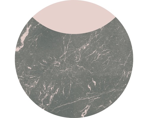 Fototapete selbstklebend D1-006 Dot Stripe Marmor Ø 125 cm Kreis mit Marmorstruktur und einfarbigem Halbkreis