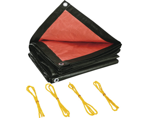 Bâche de protection avec oeillets et cordes de fixation