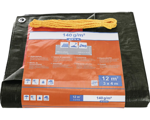 Bâche de protection 3 x 4 mètres avec cordon