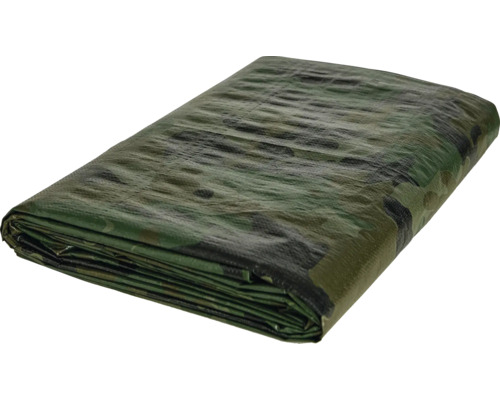 Bâche textile bâche de recouvrement 140 g/m² camouflage Tarn vert 4 x 5 m