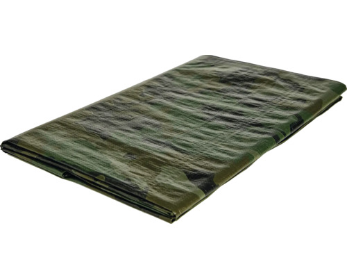 Bâche textile bâche de recouvrement 140 g/m² camouflage Tarn vert 2 x 3 m