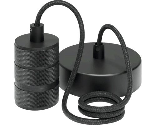 Metall-Pendelleuchte mit Textilkabel