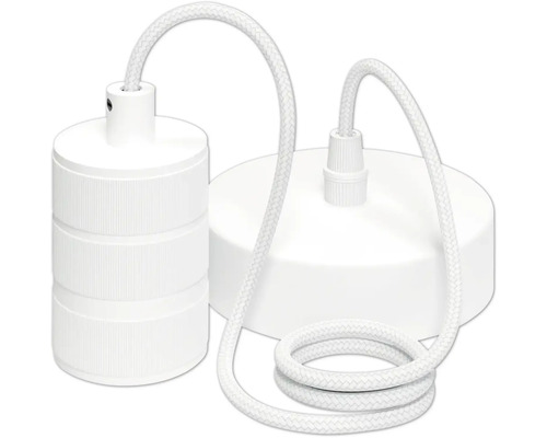 Pendelleuchten-Set mit Textilkabel und Baldachin