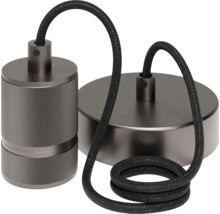 Metall Pendelleuchte mit Textilkabel