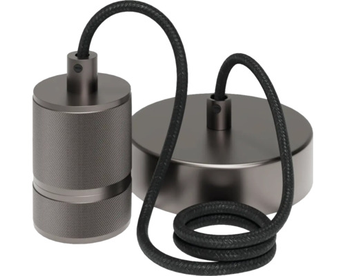 Metall Pendelleuchte mit Textilkabel