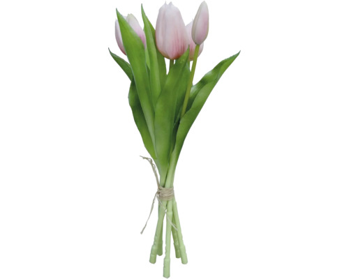 Fleurs artificielles botte de tulipes 30 cm 5 pièces rose