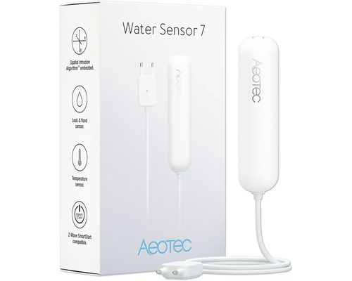 Aeotec Water Sensor 7 mit zugehöriger Verpackung