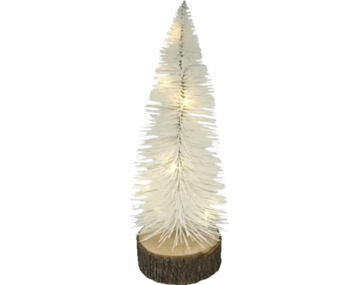 Sapin déco LED Ø 11 cm H 28 cm blanc