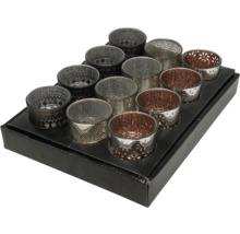 Bougeoirs décoratifs en verre par set de 12