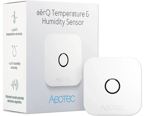 Aeotec aërQ Temperatur und Feuchtigkeitssensor mit Verpackung