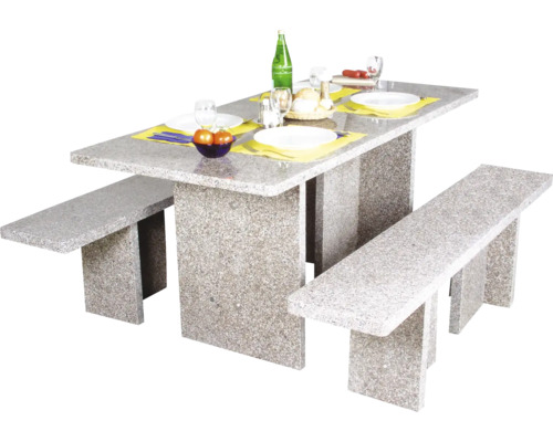 Nouvel Granittisch mit Sitzbank Morcote