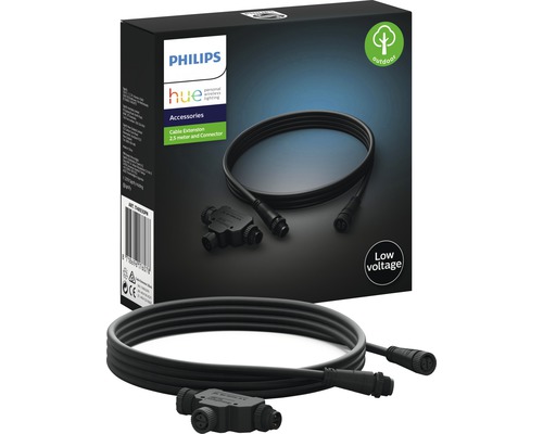 Extension de câble Philips Hue avec fiche et connecteur pour l''extérieur
