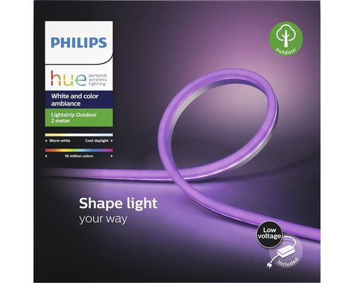 Philips Hue Lightstrip Outdoor, zwei Meter, zur flexiblen Gestaltung von Licht im Aussenbereich