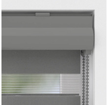 Graues Doppelrollo für Fenster mit Kettenzug