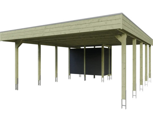 Carport en bois avec local de rangement