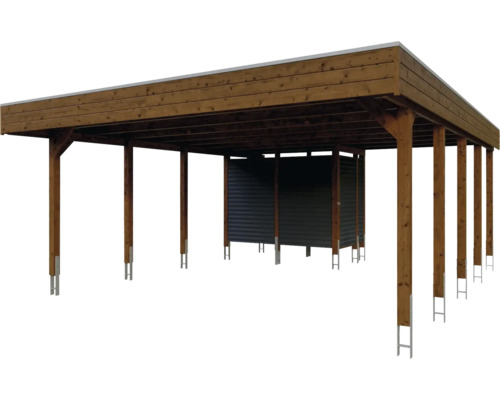 Holzcarport mit Geräteraum