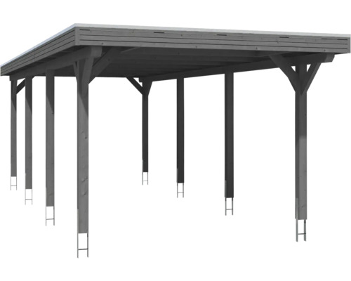 Holzcarport mit Pfosten und Dach