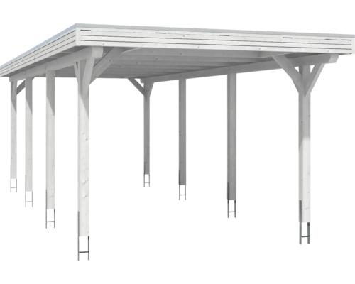 Holz Carport mit Flachdach und Pfosten