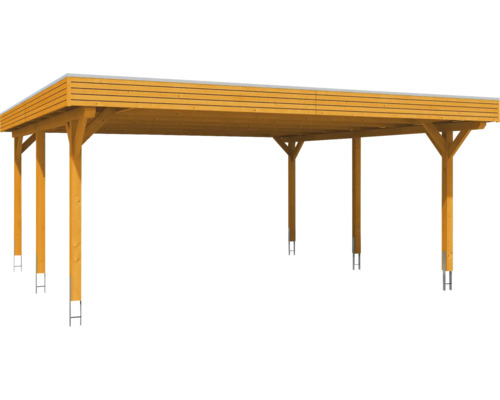 Abri voiture en bois indépendant avec toit plat