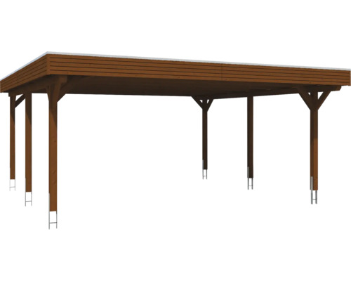 Carport en bois avec toit plat