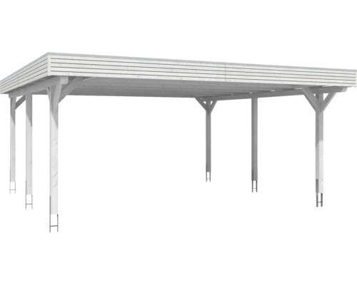 Abri de voiture en bois indépendant avec toit plat pour l''extérieur