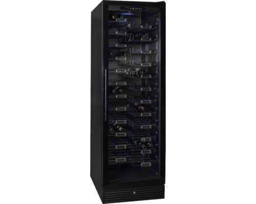 Kibernetik WKZ 150 Weinklimaschrank ZigZag Regale BxHxT 59.8x187.5x74 cm schwarz Weinkühlschrank mit Glasfront und mehreren Regalböden zur Lagerung von Weinflaschen