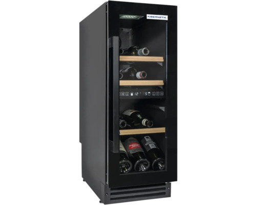 Armoire à vin climatisée encastrable Kibernetik WKE 24 lxhxp 29.5x81.7x61.5 cm noir