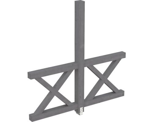 Paroi latérale balustrade croix de Saint-André SKAN HOLZ 193 x 210 cm ardoise Poteau de clôture en bois avec éléments de clôture en forme de croix
