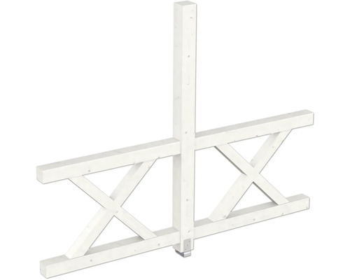 Paroi latérale balustrade croix de Saint-André SKAN HOLZ 243 x 210 cm blanc Panneau de clôture en bois avec motif en forme de X