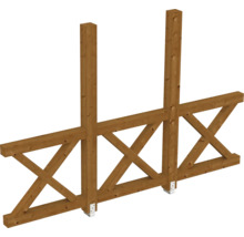 Brüstung Andreaskreuz SKAN HOLZ 293 x 210 cm nussbaum